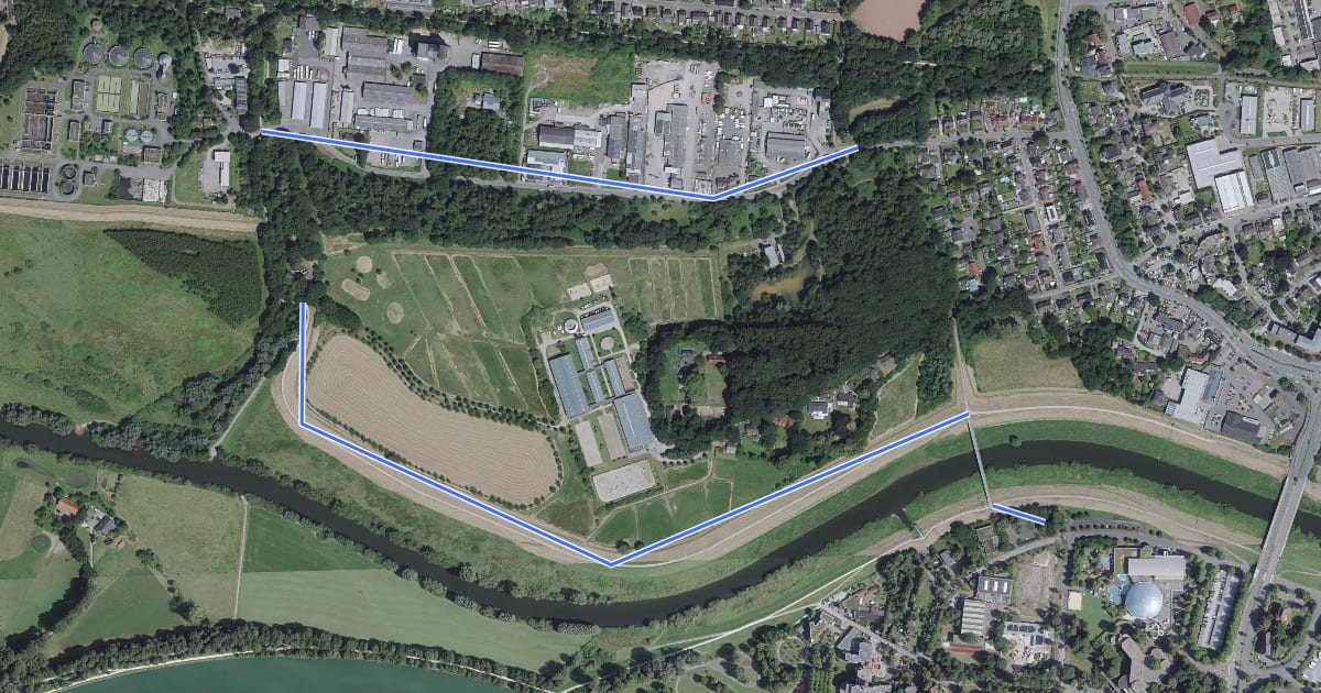Маршрут Dorsten Rundweg A4 на спутниковом снимке