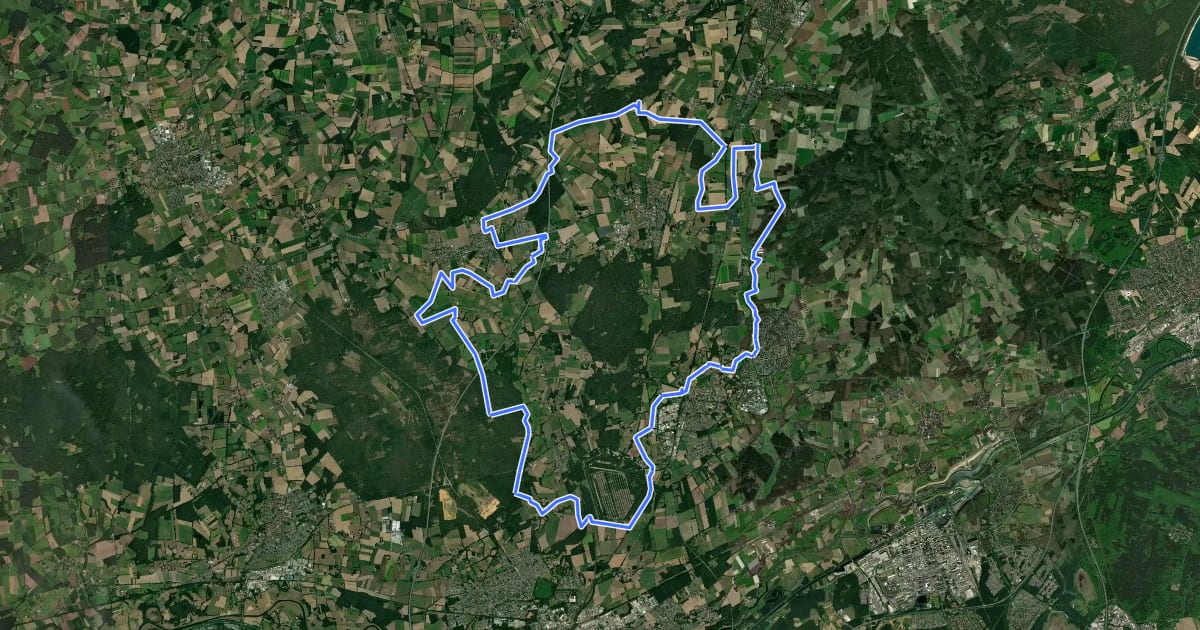 Маршрут Dorsten Tour 1 на спутниковом снимке