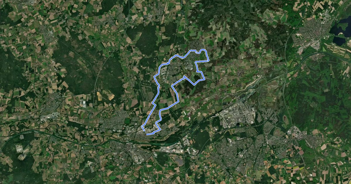 Маршрут Dorsten Tour 10 на спутниковом снимке