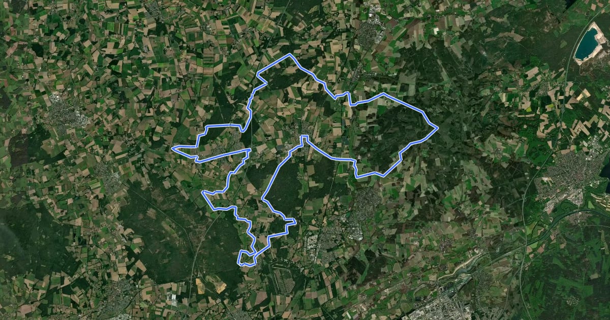Маршрут Dorsten Tour 3 на спутниковом снимке