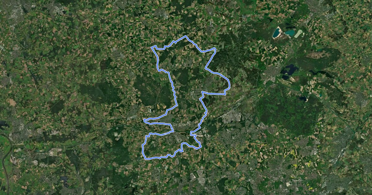 Маршрут Dorsten Tour 5 на спутниковом снимке