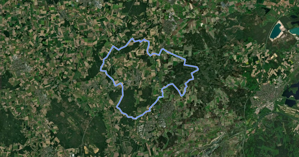 Маршрут Dorsten Tour 6 на спутниковом снимке