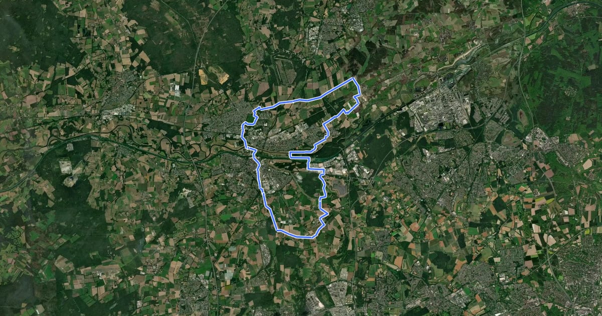 Маршрут Dorsten Tour 7 на спутниковом снимке