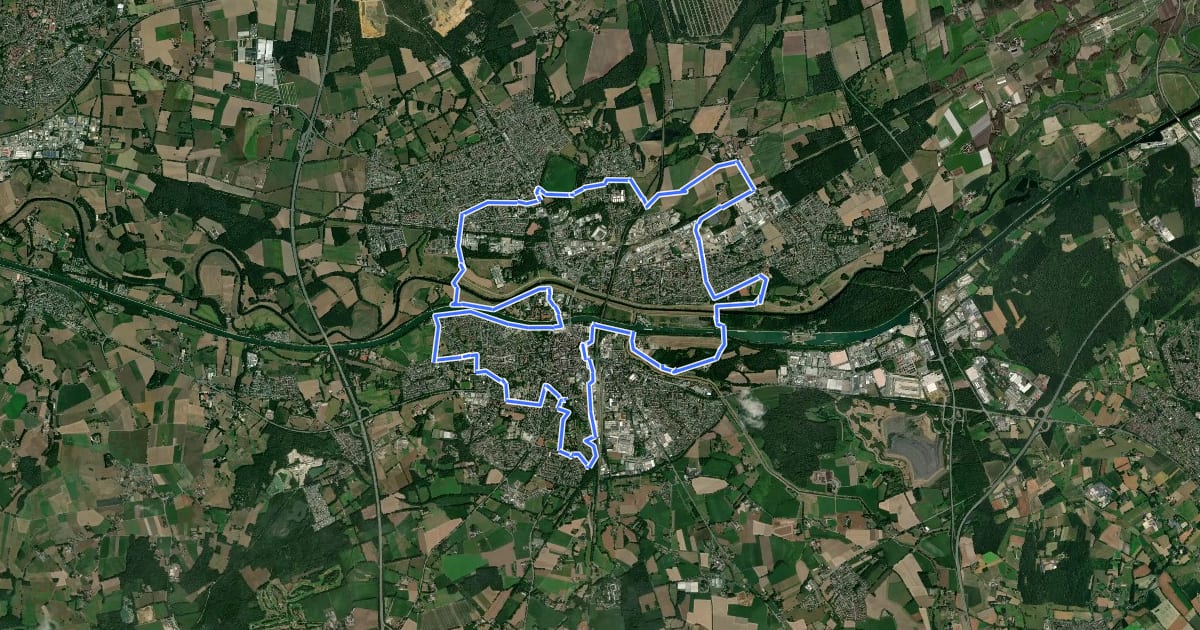 Маршрут Dorsten Tour 8 на спутниковом снимке