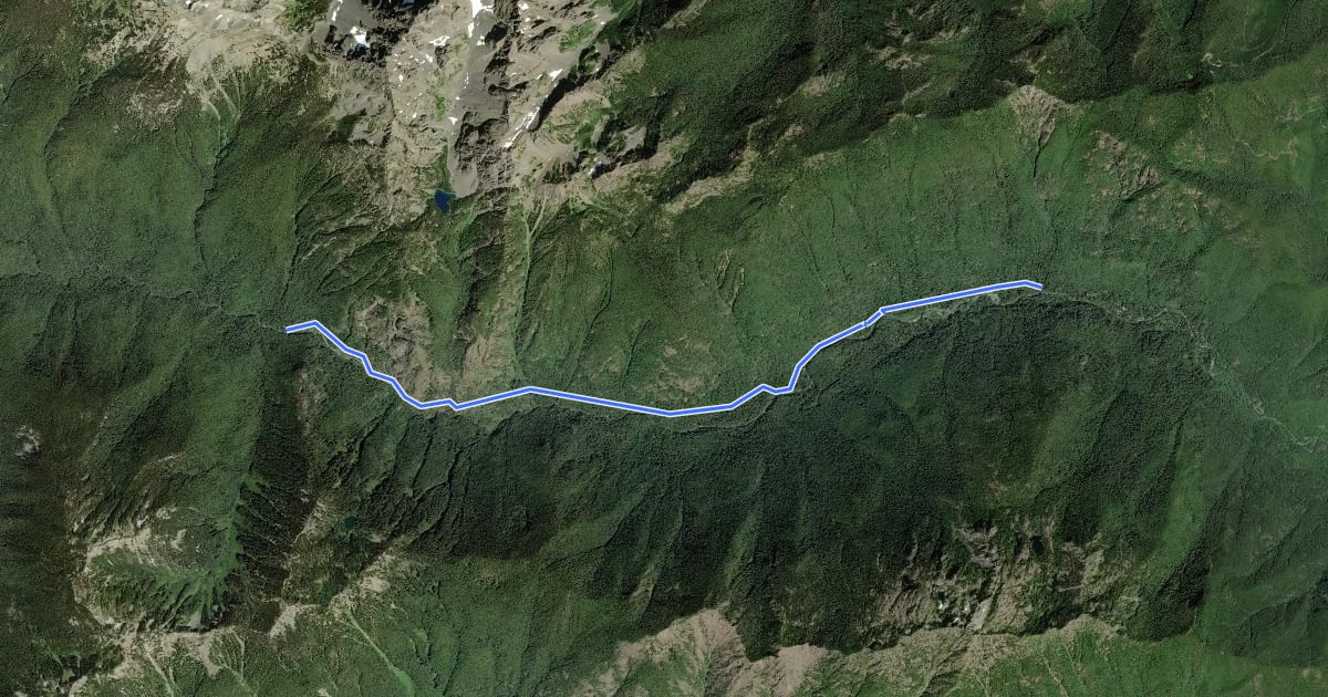 Маршрут Dosewallips River Road на спутниковом снимке