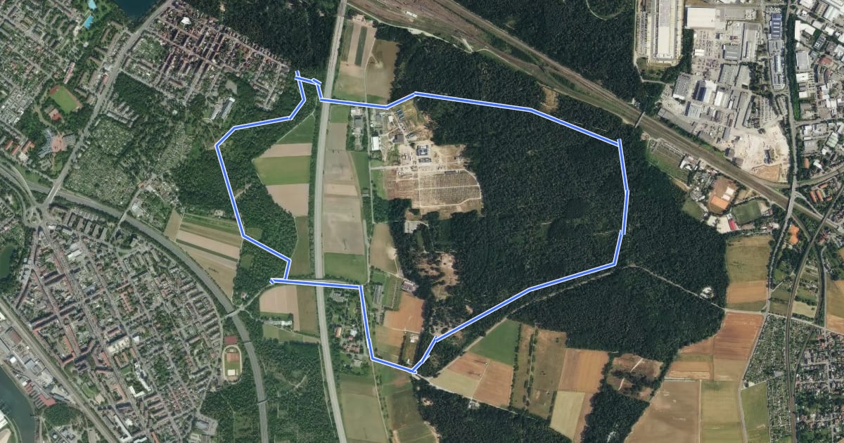 Маршрут Dossenwald Rundweg Nr. 1 на спутниковом снимке