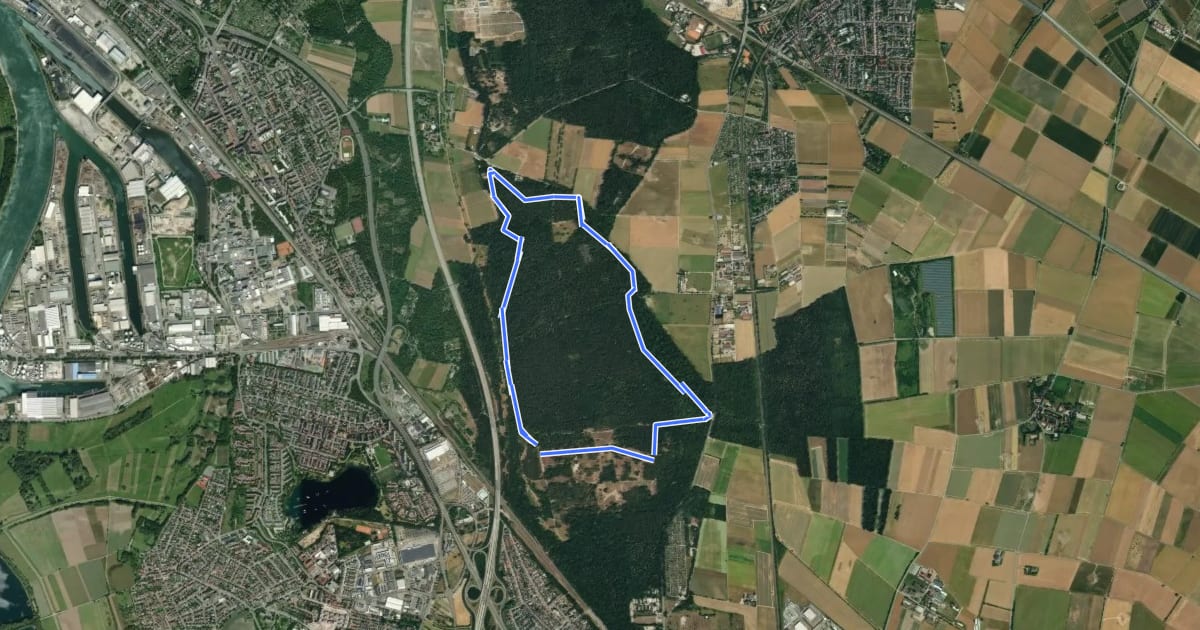 Маршрут Dossenwald Rundweg Nr. 3 на спутниковом снимке
