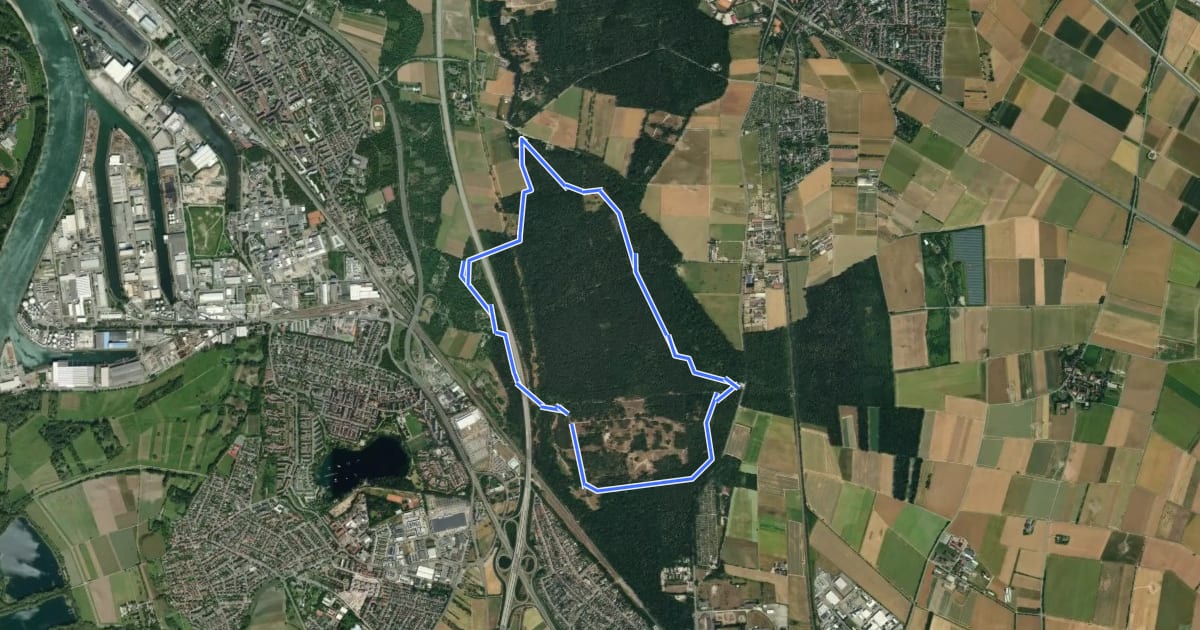 Маршрут Dossenwald Rundweg Nr. 4 на спутниковом снимке