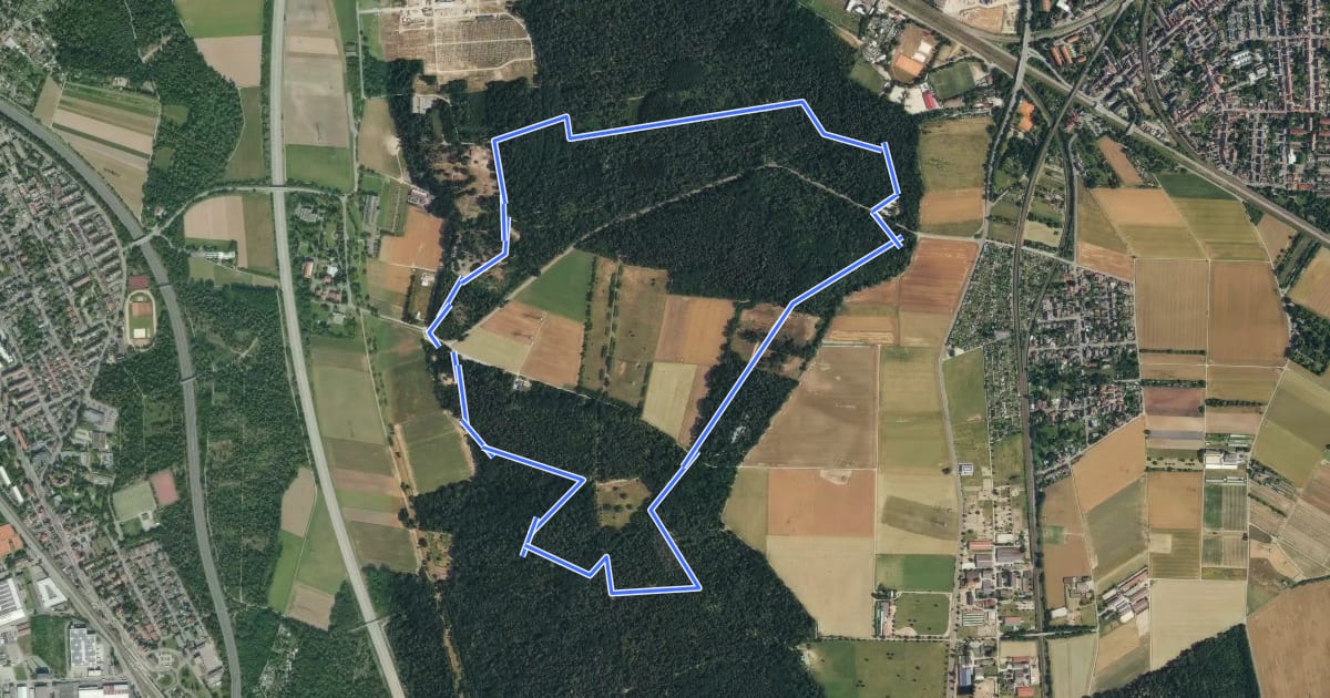 Маршрут Dossenwald Rundweg Nr. 5 на спутниковом снимке