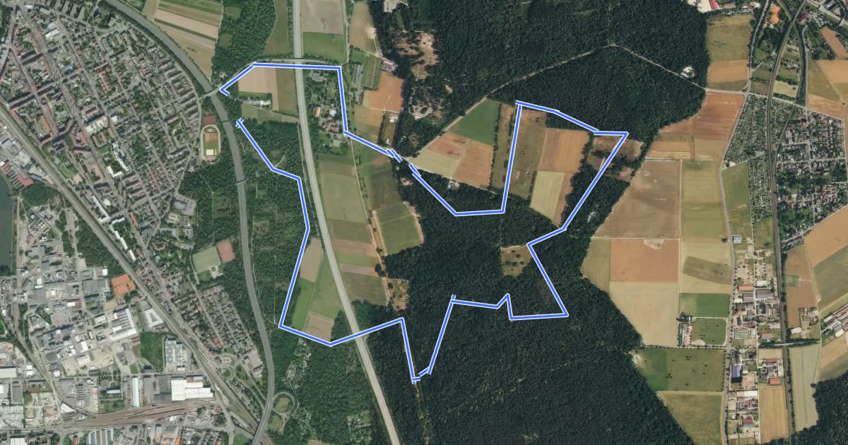 Маршрут Dossenwald Rundweg Nr. 7 на спутниковом снимке