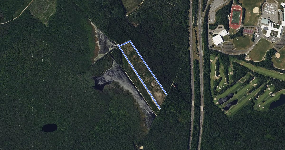Маршрут Double Trouble State Park на спутниковом снимке
