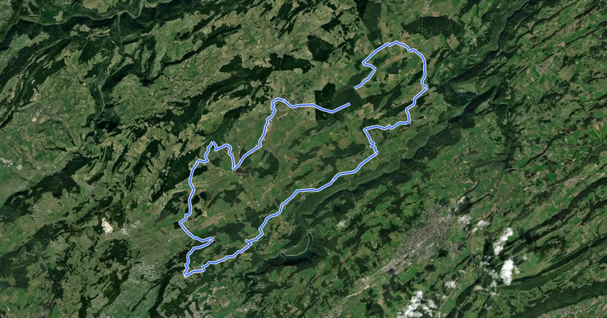 Маршрут Doubs Équestre - Les pelouses sèches du Doubs на спутниковом снимке
