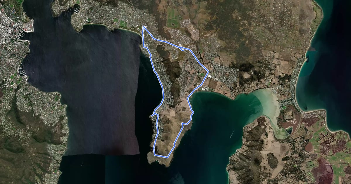 Маршрут Doughty Hill Circuit на спутниковом снимке