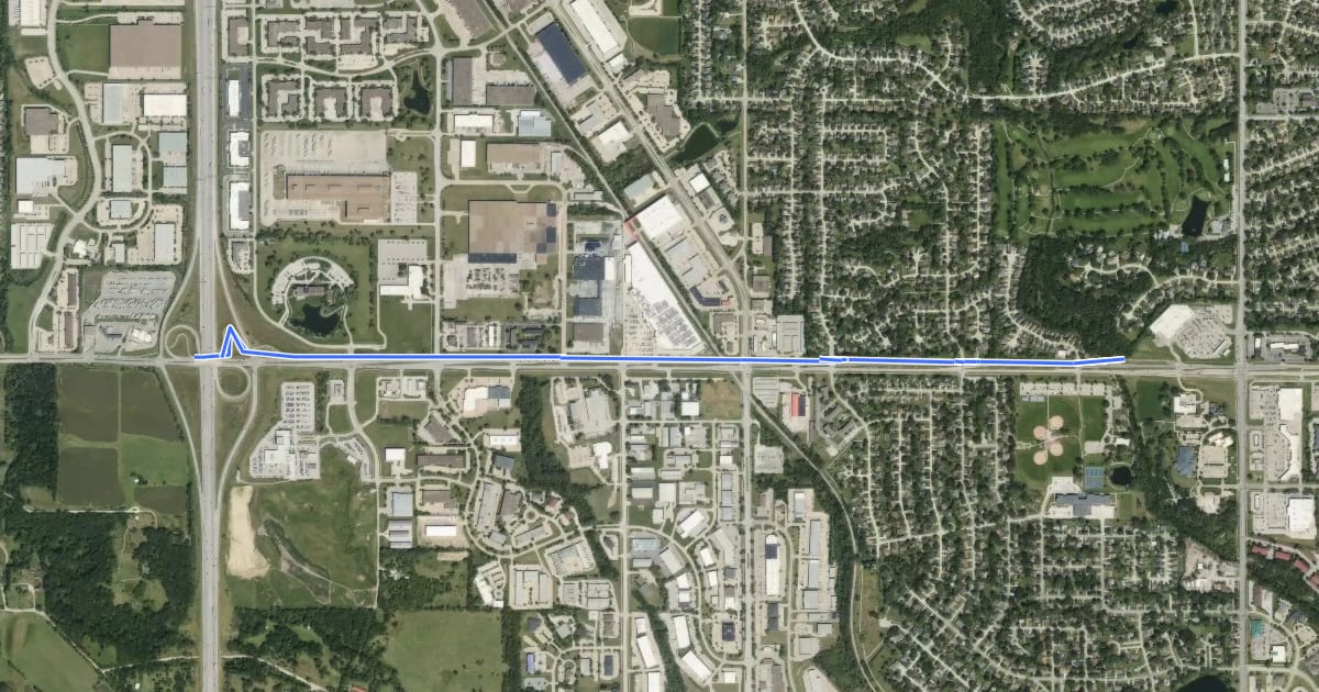 Маршрут Douglas Avenue Sidepath на спутниковом снимке