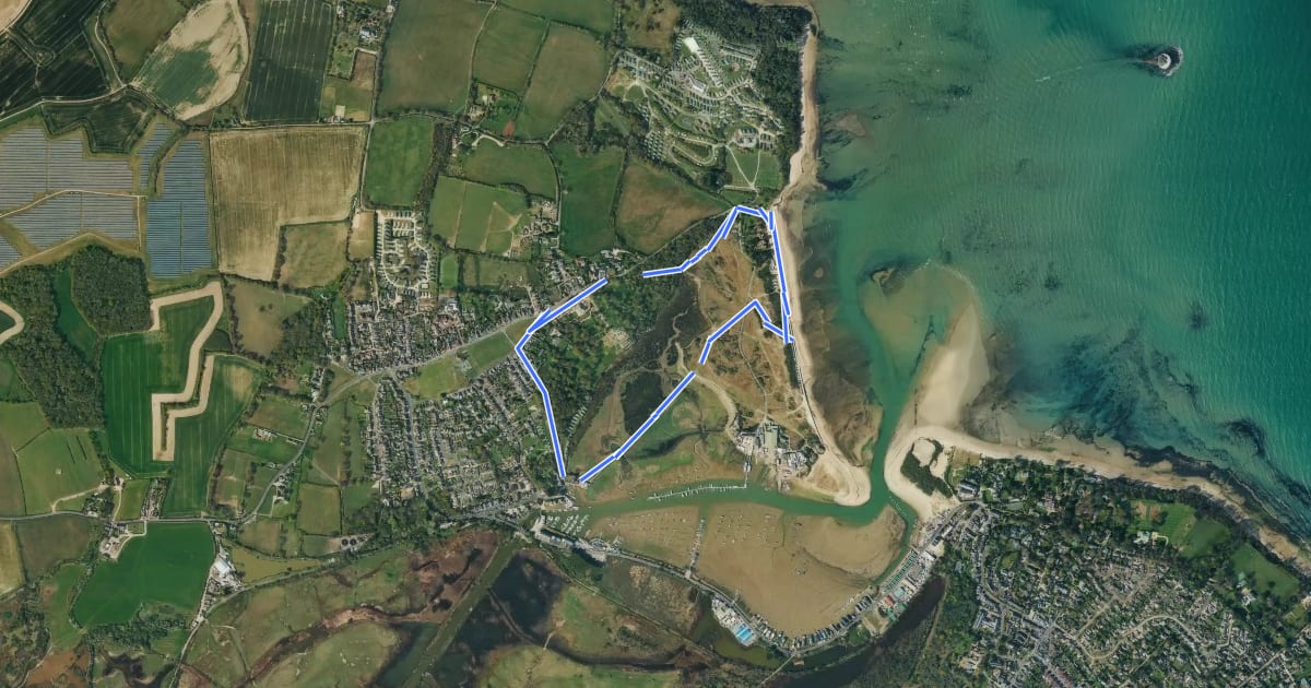 Маршрут Down on the Duver Circular Walk, Isle of Wight на спутниковом снимке