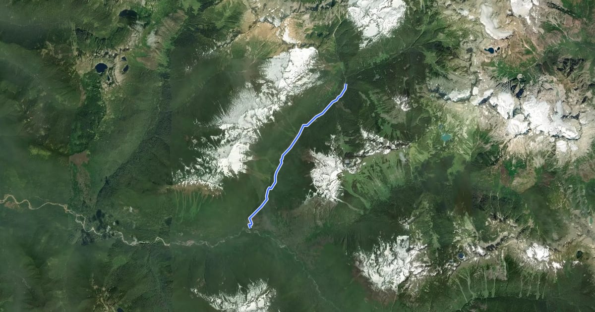 Маршрут Downey Creek Trail на спутниковом снимке