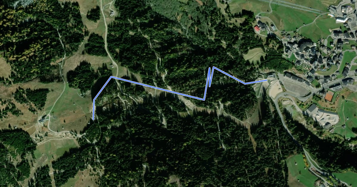 Маршрут Downhill на спутниковом снимке