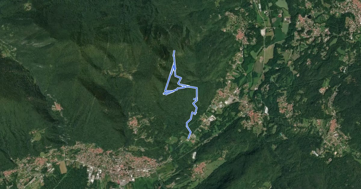 Маршрут Downhill Cuveglio на спутниковом снимке