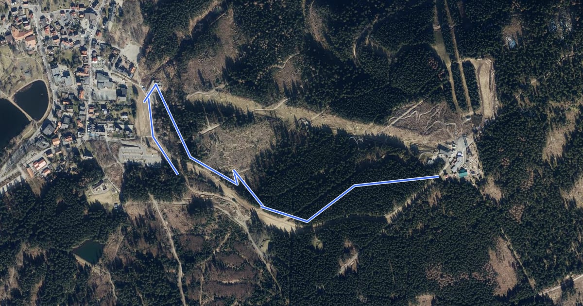 Маршрут Downhill-Trail-Hahnenklee на спутниковом снимке