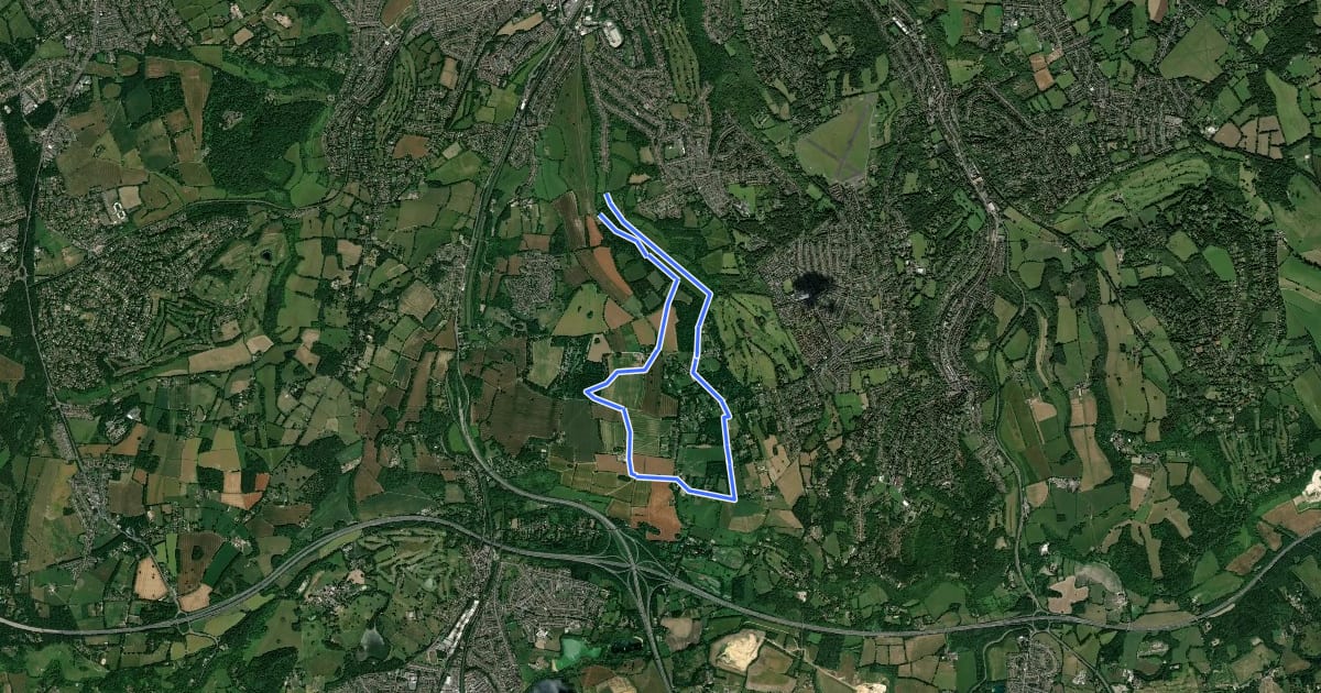 Маршрут Downlands Circular Walk на спутниковом снимке