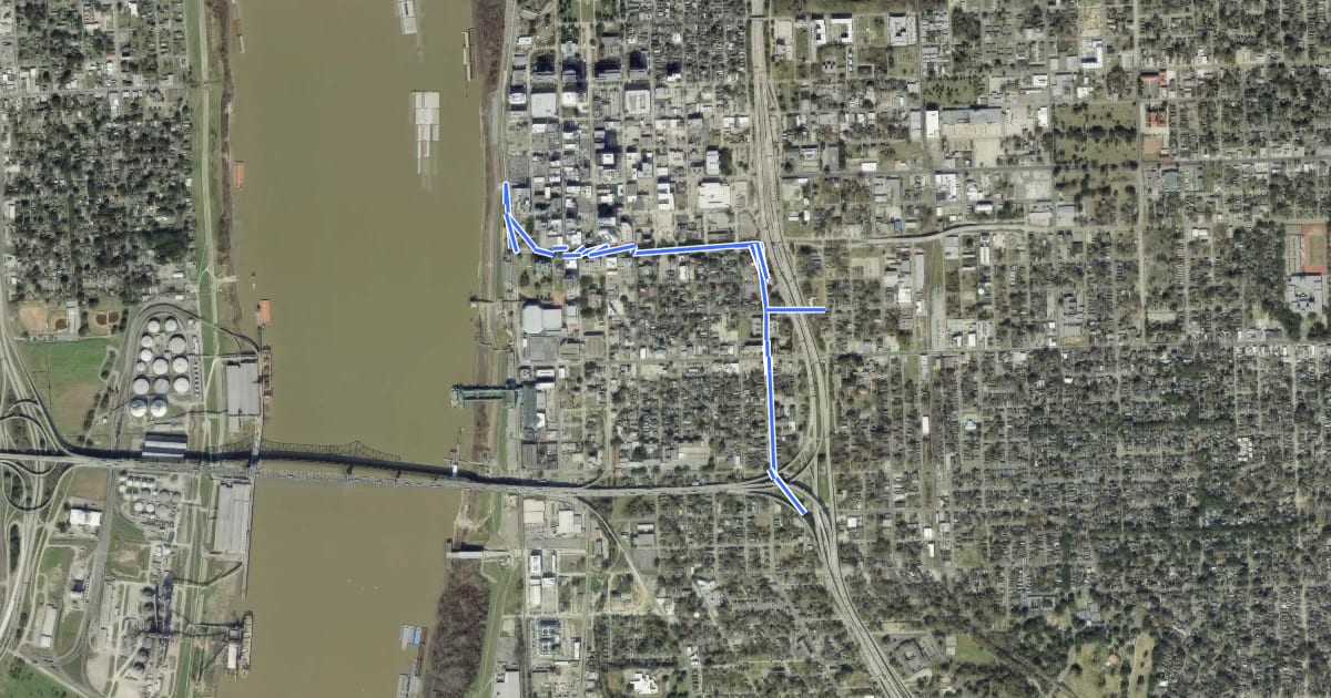 Маршрут Downtown Greenway на спутниковом снимке
