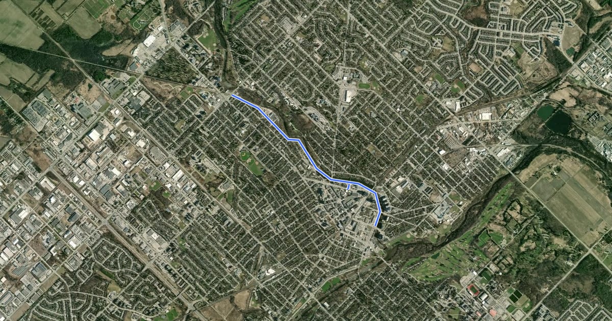 Маршрут Downtown Trail на спутниковом снимке