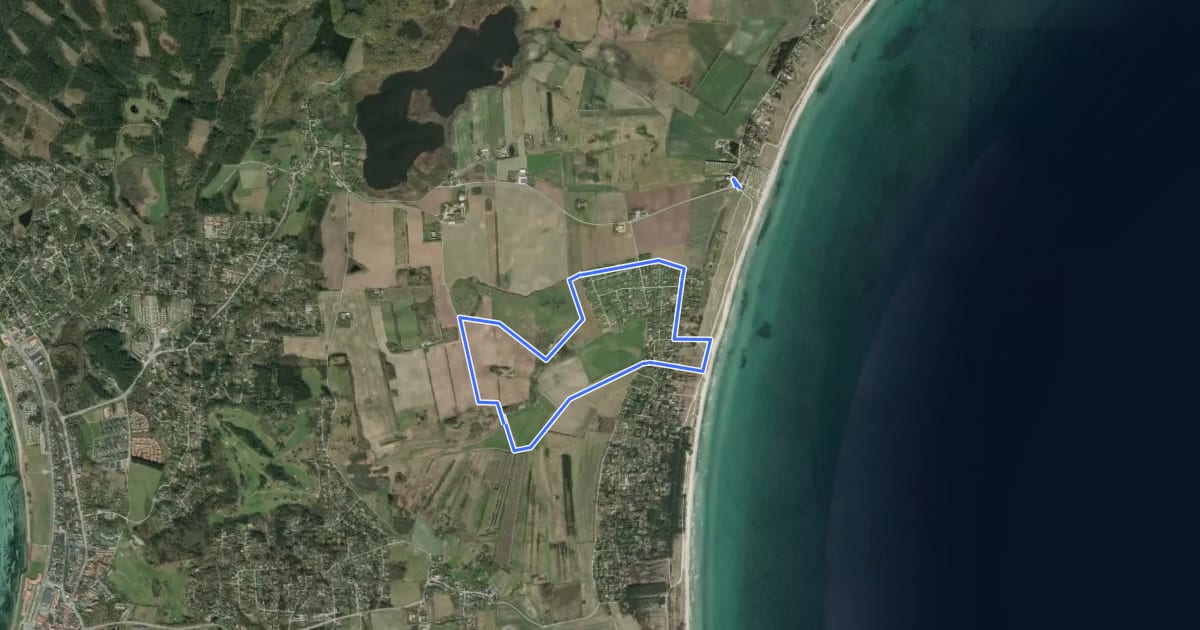 Маршрут Dråby Sporet. Gul rute на спутниковом снимке