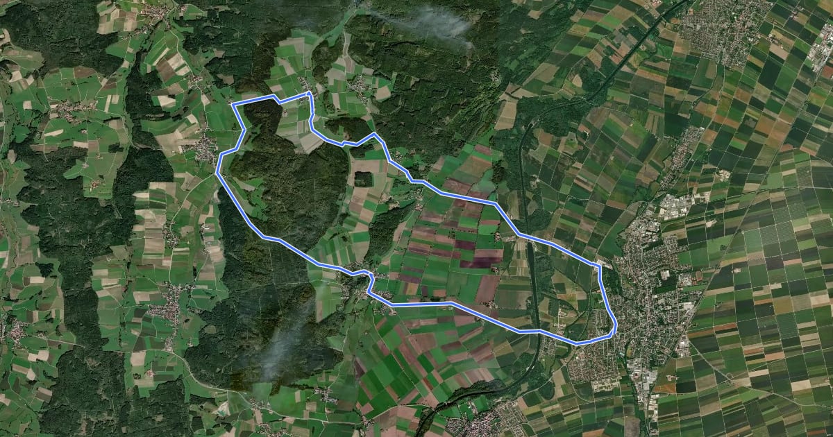 Маршрут Dr.-Karl-Vogele-Radweg на спутниковом снимке