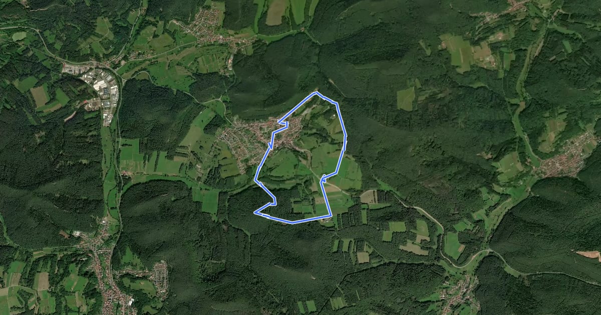 Маршрут Drachenfels-Tour на спутниковом снимке