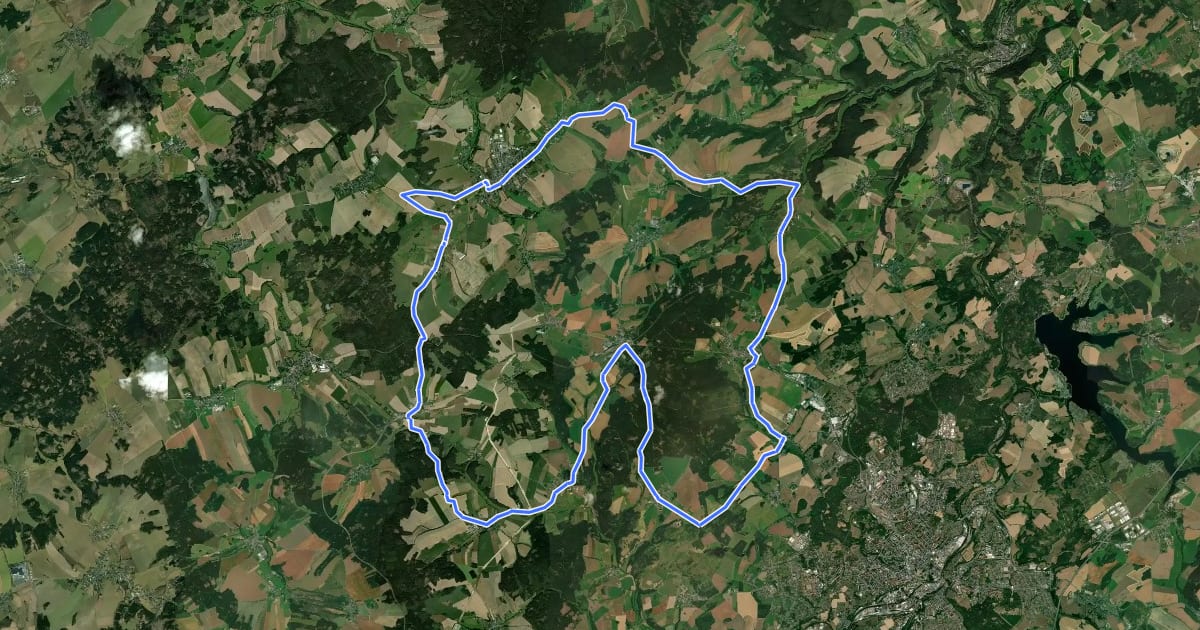 Маршрут Drachenradweg (große Runde) на спутниковом снимке