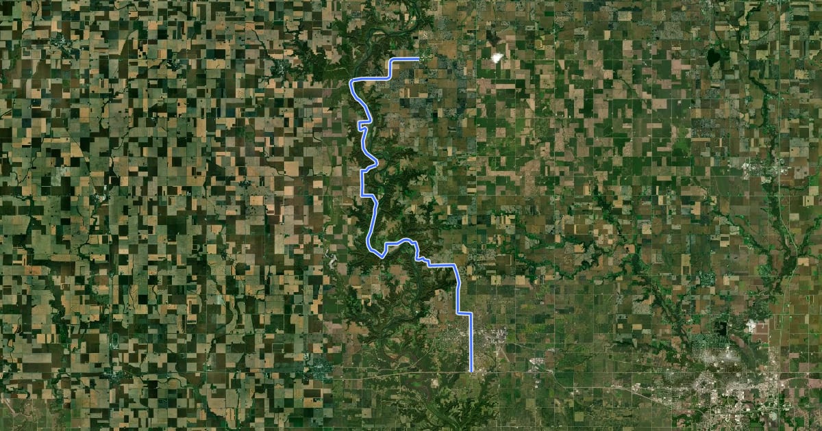 Маршрут Dragoon Trail - Stratford to Boone на спутниковом снимке