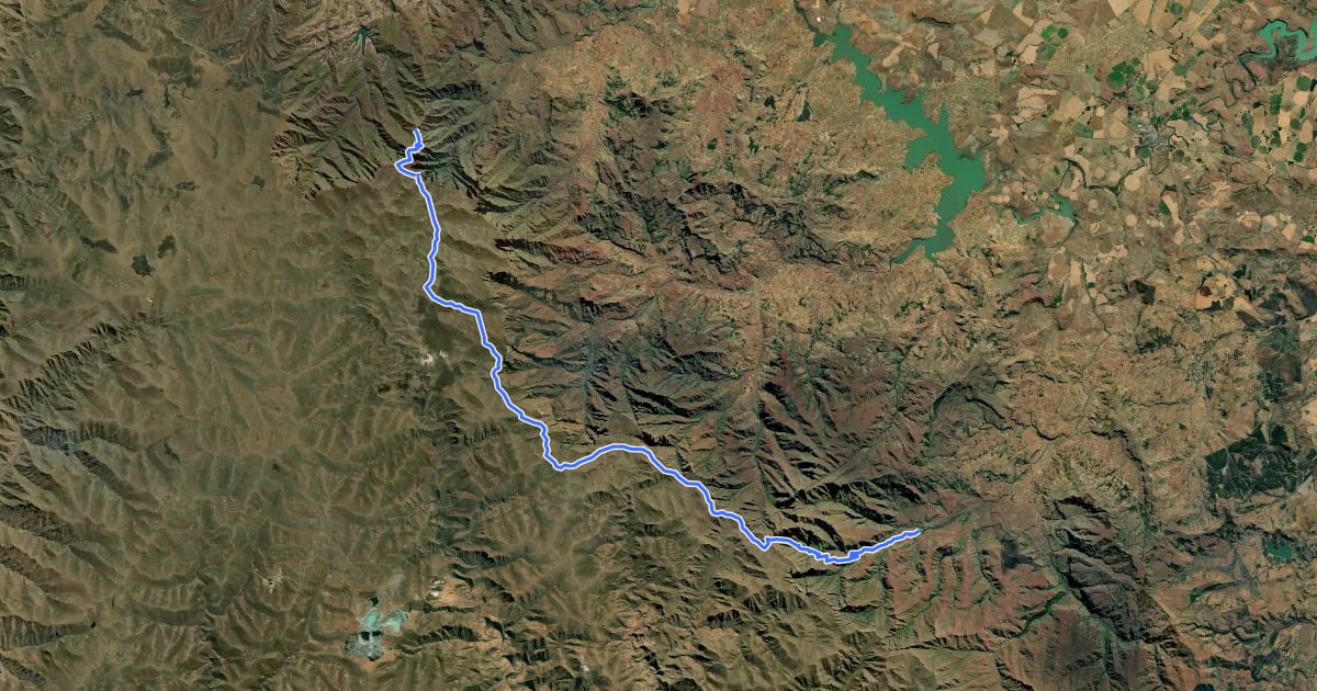 Маршрут Drakensberg Sentinel - Cathedral на спутниковом снимке