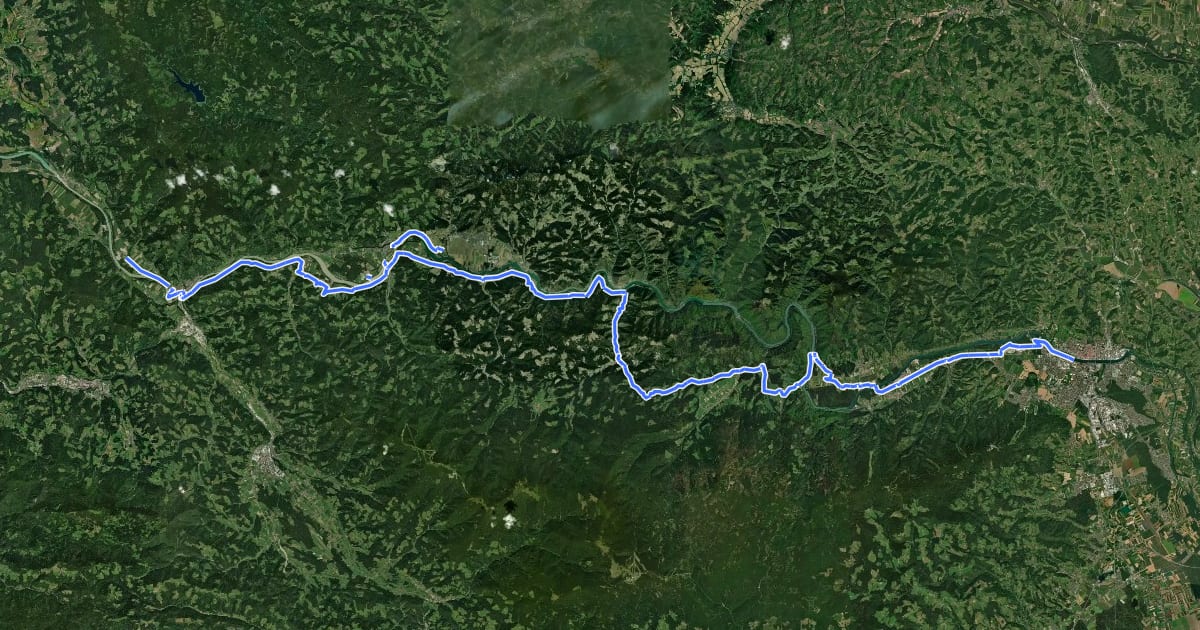 Маршрут Dravska kolesarska pot - del 1 (MP Vič - Maribor) на спутниковом снимке