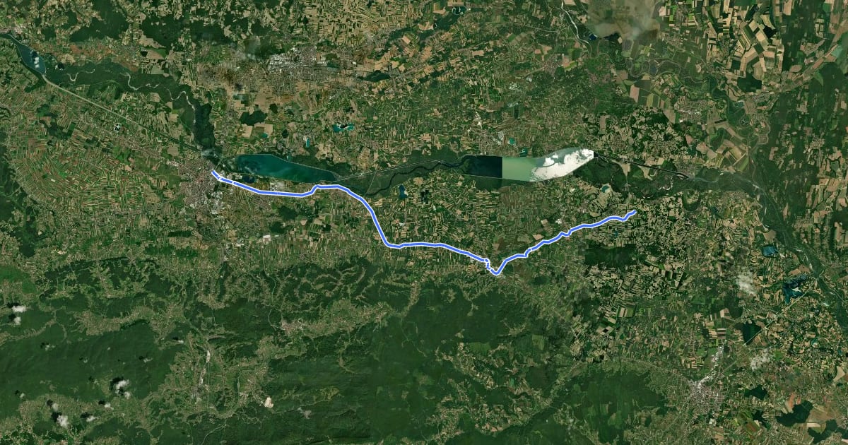 Маршрут Dravska ruta на спутниковом снимке