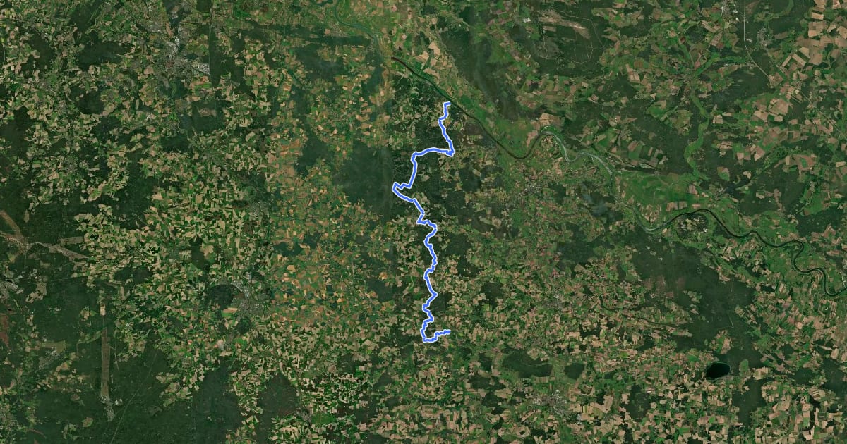 Маршрут Drawehn-Höhenweg на спутниковом снимке