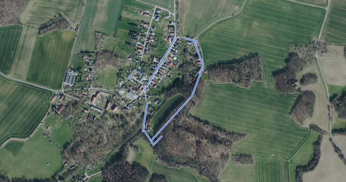 Маршрут Drehsa Benatsberg & Dorfrunde на спутниковом снимке