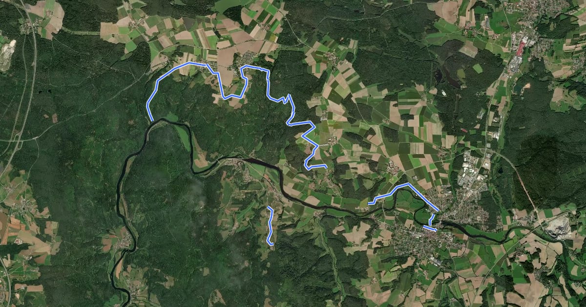 Маршрут Drei-Burgen-Weg (Nittenau) на спутниковом снимке