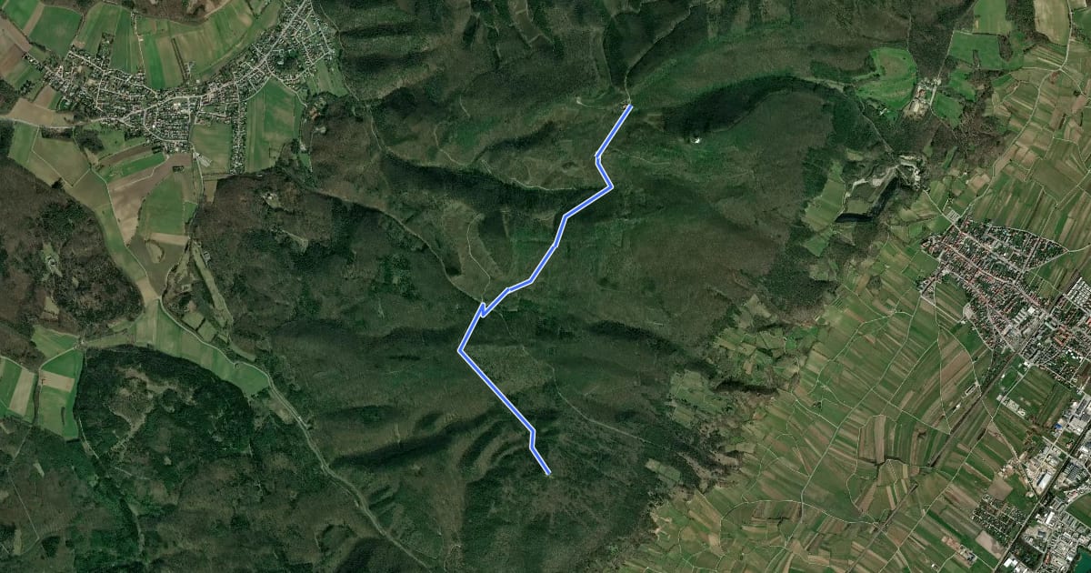 Маршрут Drei-Eichen-Route на спутниковом снимке