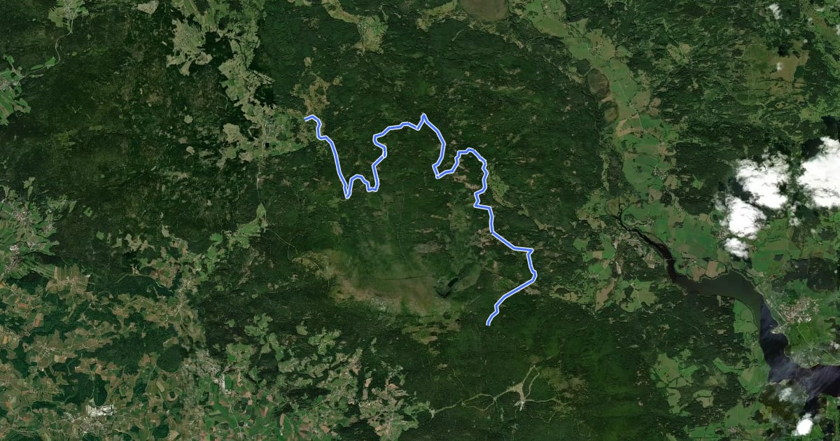 Маршрут Drei-Länder-Radweg CZ на спутниковом снимке
