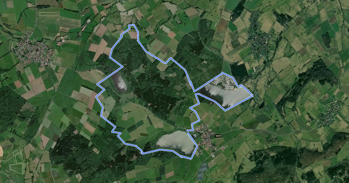 Маршрут Drei-SeenTour Freiensteinau на спутниковом снимке