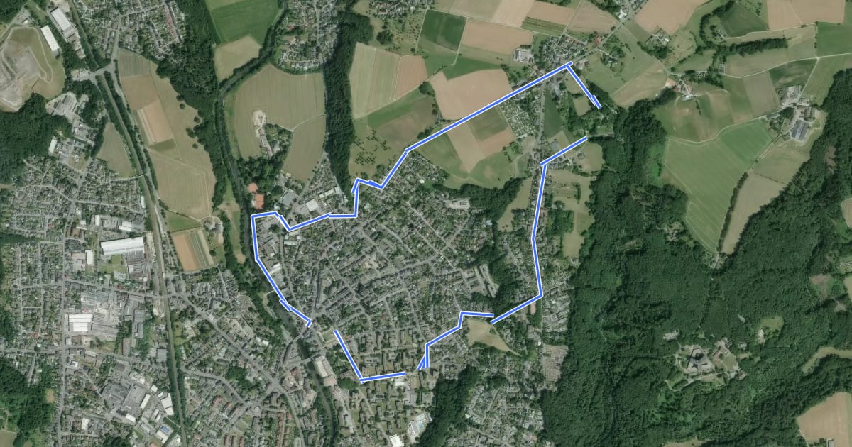 Маршрут [Dreieck] Rundweg Leichlingen Stadtpark на спутниковом снимке