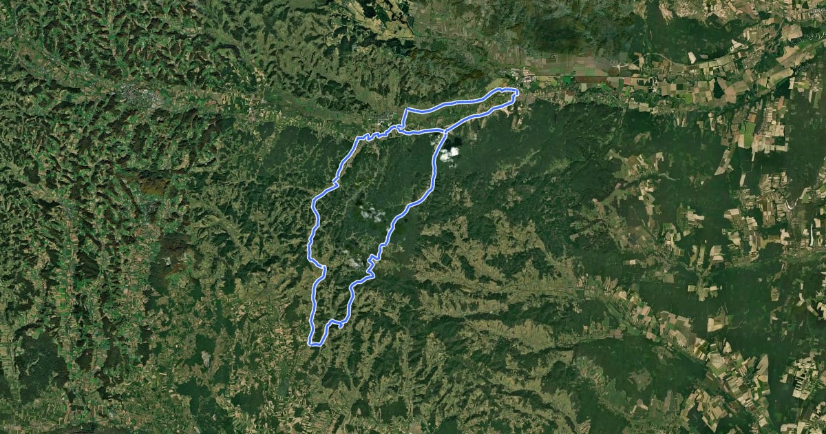 Маршрут Dreiländer Radweg на спутниковом снимке