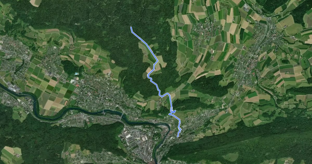 Маршрут Dreiländerweg на спутниковом снимке