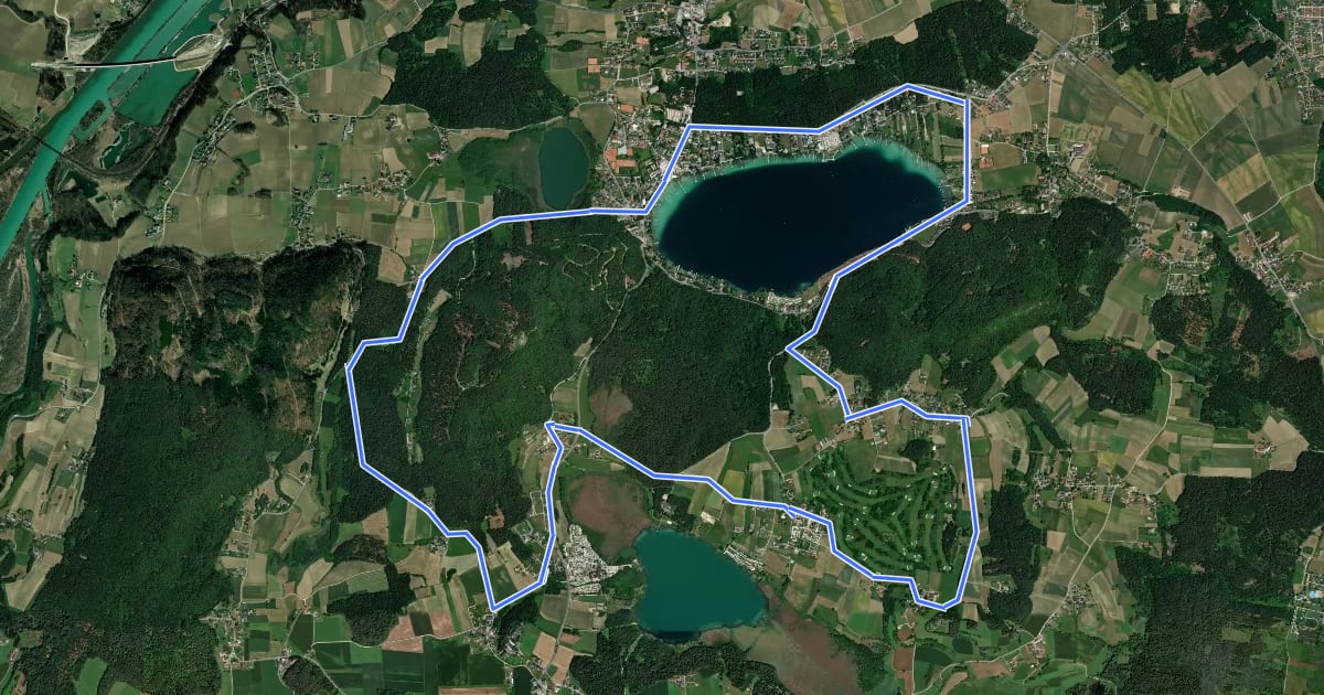 Маршрут Dreiseenweg на спутниковом снимке