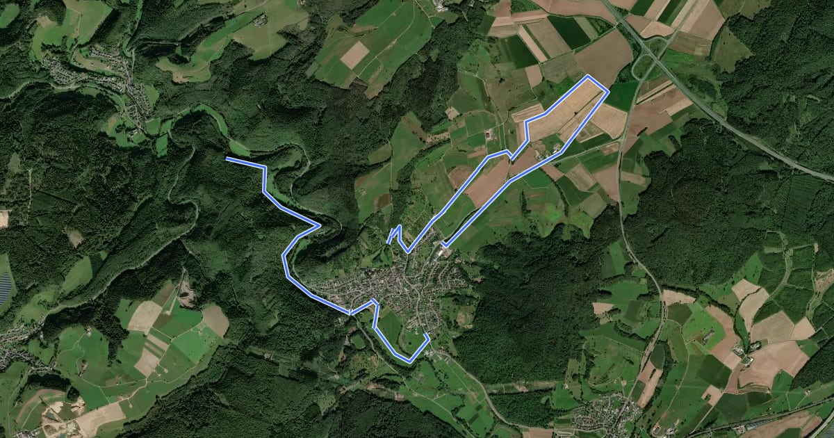 Маршрут Dreiser Kreuzweg на спутниковом снимке