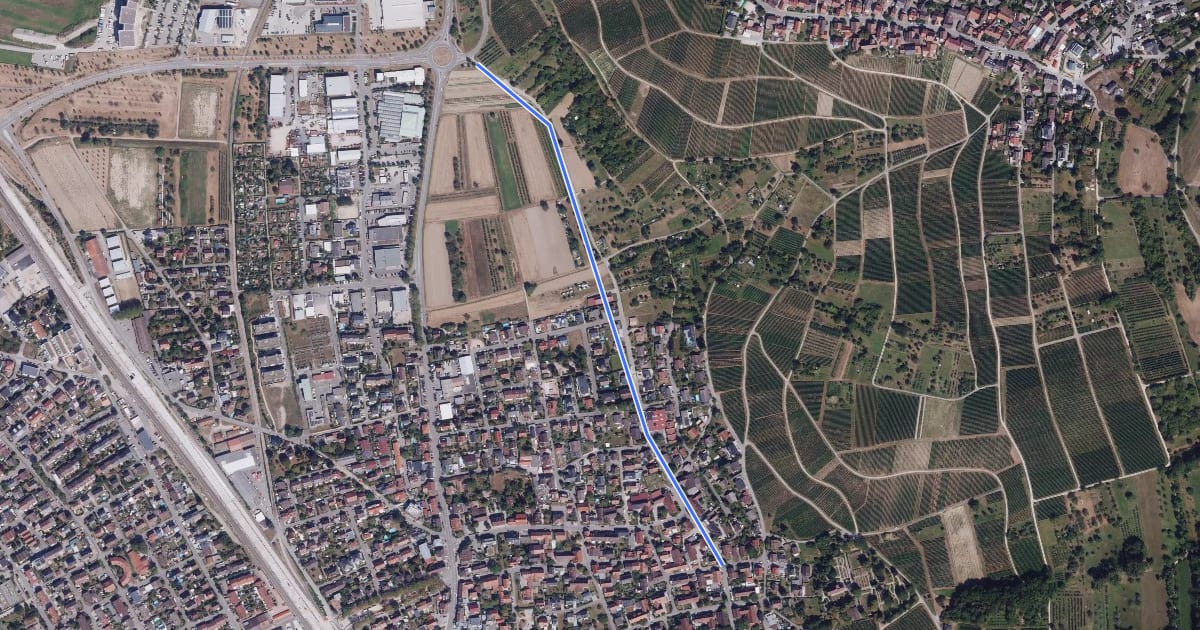 Маршрут Dreispitz - Haltingen Oberdorf на спутниковом снимке