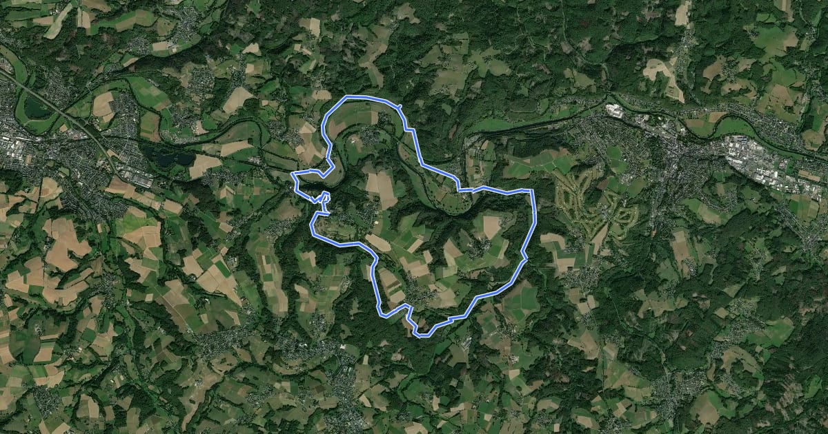 Маршрут Dreitälerweg (Erlebnisweg Sieg Nr. 8) на спутниковом снимке