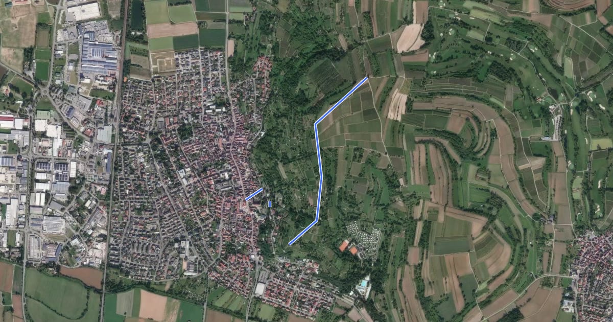 Маршрут Dreitannen - Herbolzheim Torhaus на спутниковом снимке