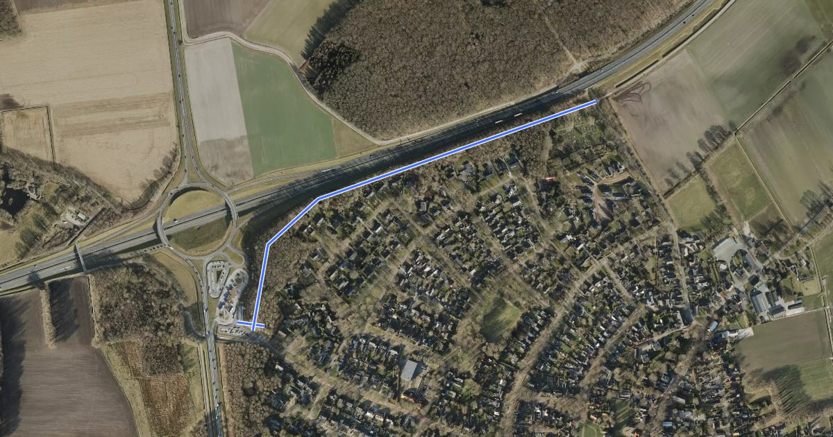 Маршрут Drenthepad - Aanlooproute Gieten на спутниковом снимке
