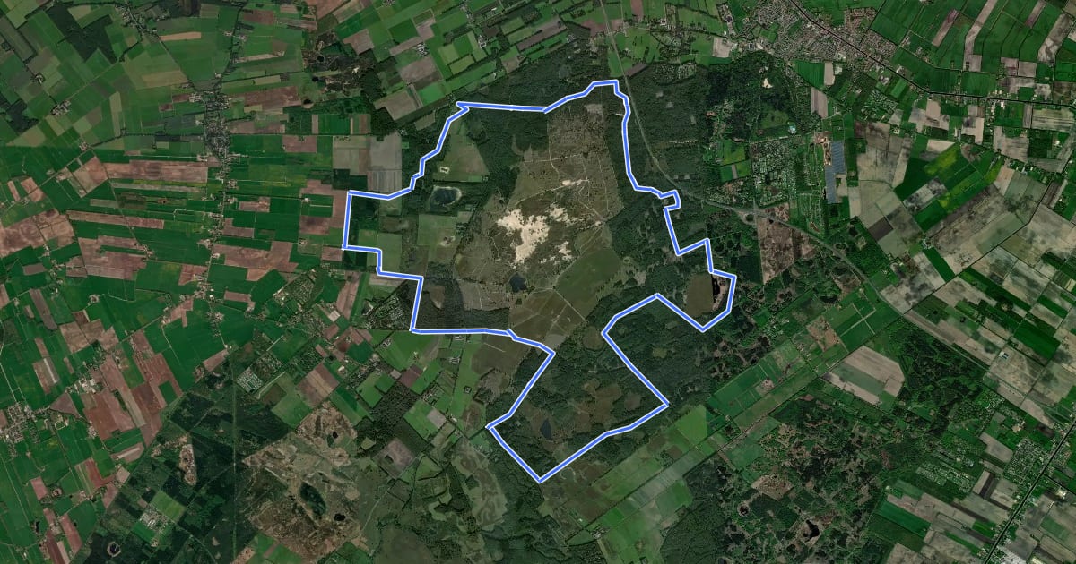 Маршрут Drents-Friese Wold Dagroute Rood на спутниковом снимке